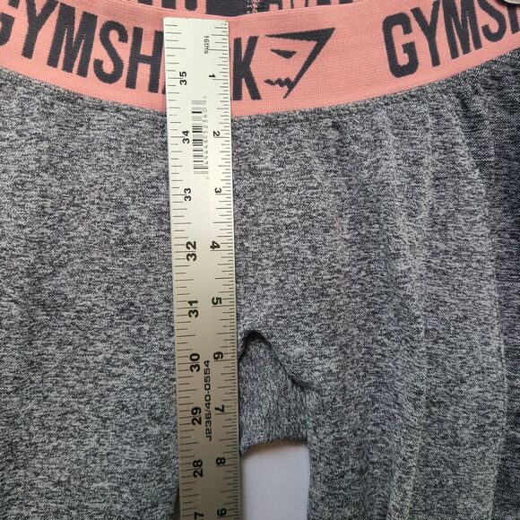 Gymshark Women’s Flex Work Out Leggings Heathered Grey Pink Waistband Small - Picture 6 of 8